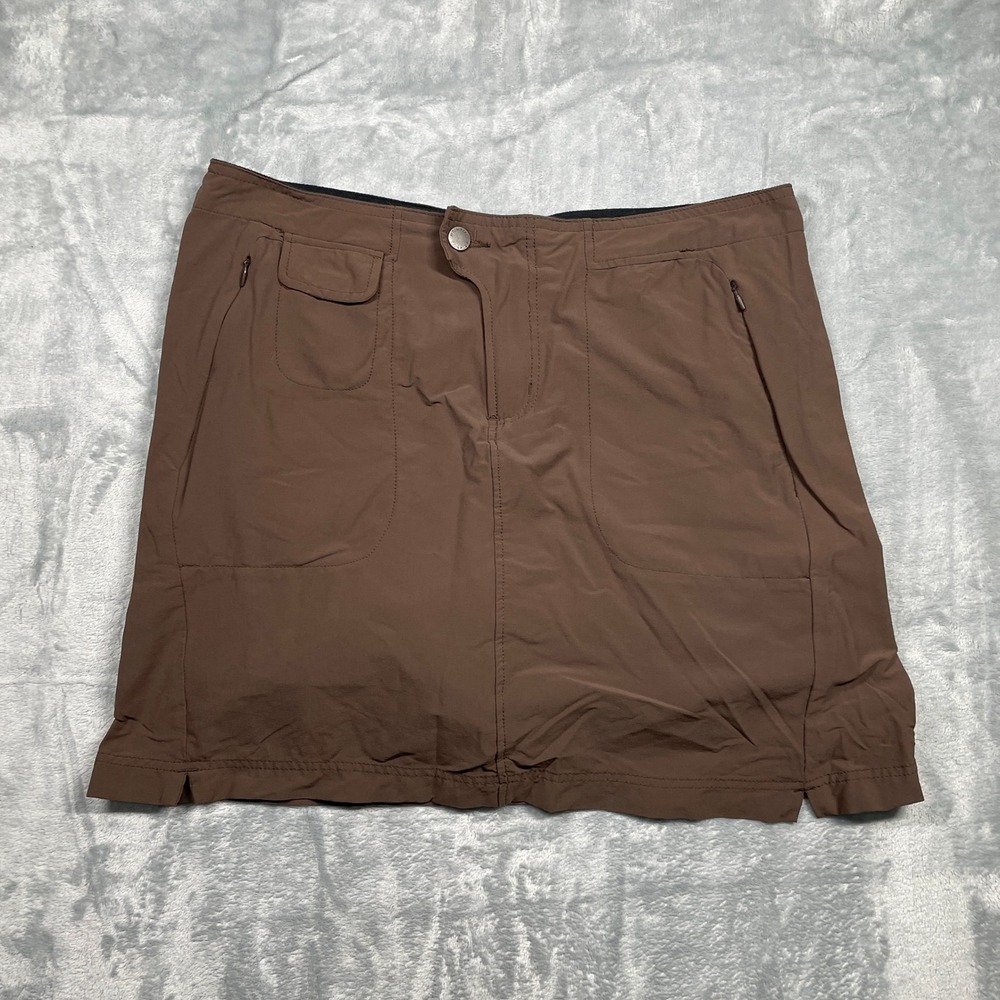 Columbia Titanium Womens Skort Button Fly Pockets‎ Brown Hiking Outdoor Size 10